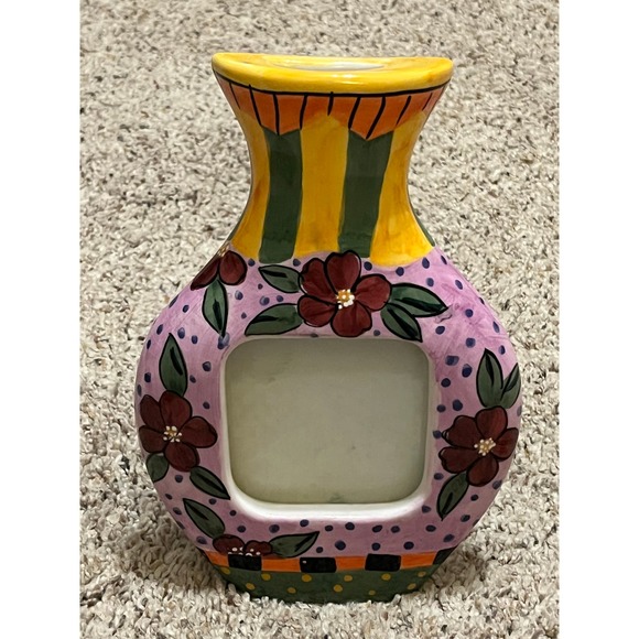 Milson & Louis Picture Frame Jug / vase Shaped Flowers Hand Painted - Picture 1 of 6